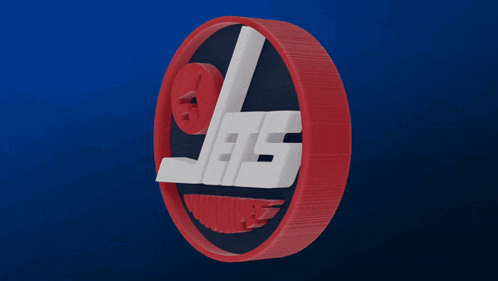 a jets logo on a blue background