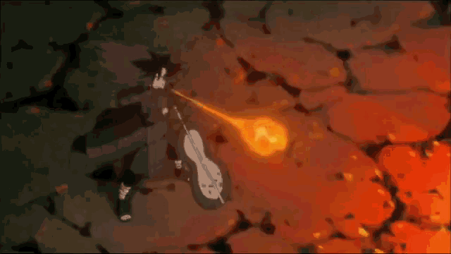 a cartoon of a person shooting a fireball