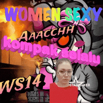a cartoon of a woman with the words women sexy aaacchih kompak selalu ws14 on the bottom