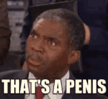 a man in a suit and tie says that 's a penis .