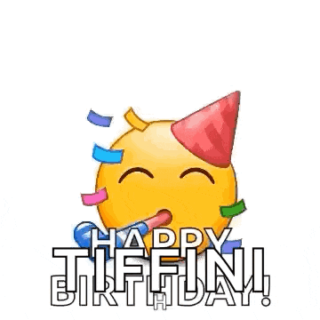 a bunch of smiley faces wearing party hats are laying on a cake .