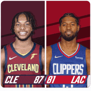 Cleveland Cavaliers (87) Vs. Los Angeles Clippers (81) Third-fourth Period Break GIF - Nba Basketball Nba 2021 GIFs