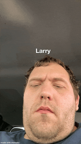 a man with the name larry written on his face