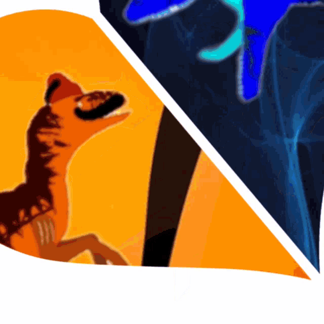 a cartoon drawing of a horse and a x-ray of a person 's shoulder