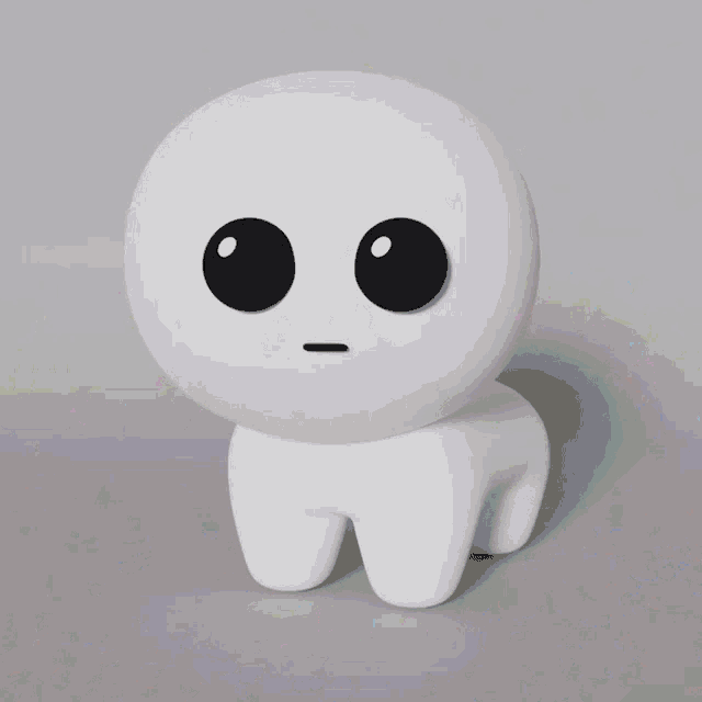 a white cartoon character is surrounded by confetti and has a sad look on his face