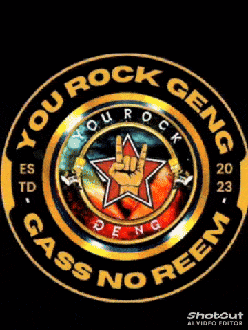 a logo that says " you rock geng " in a circle