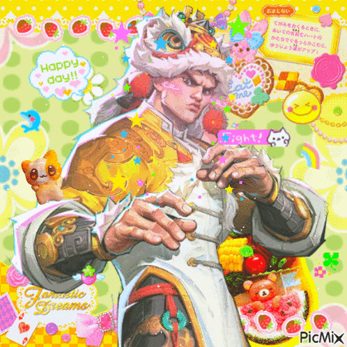 a picture of a man with a crown and a happy day message