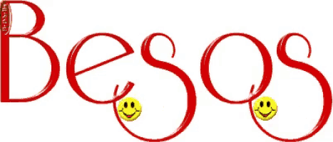 a red sign that says besos with two smiley faces