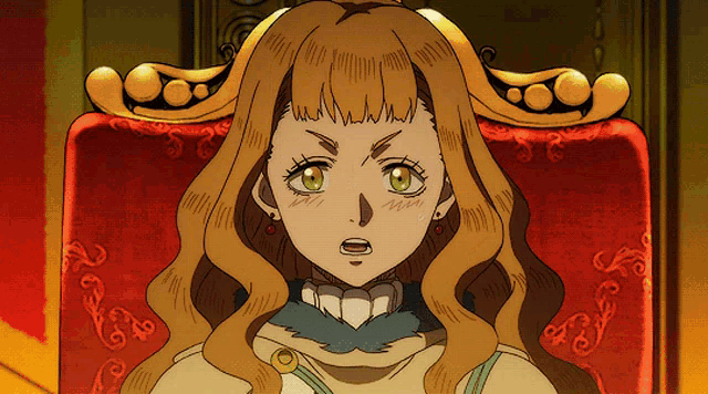 a cartoon of a woman sitting in a chair with a crown on her head