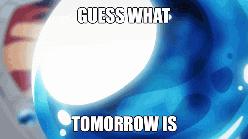 a guess what tomorrow is meme with a blue background