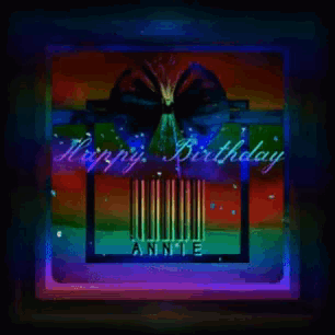 a colorful birthday card for annie with a barcode