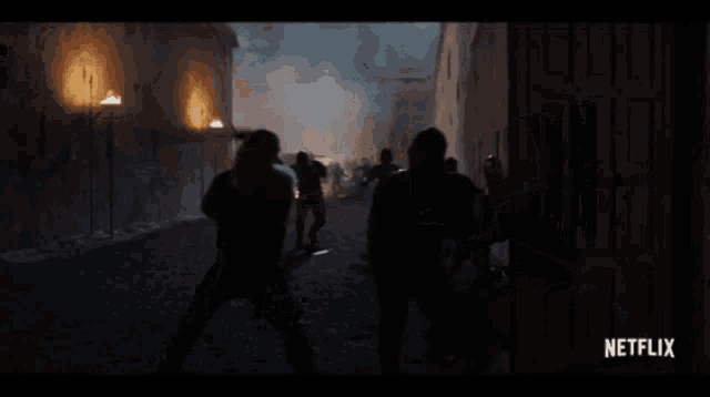 a netflix ad shows a group of men fighting