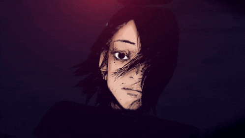 a drawing of a girl with a big eye