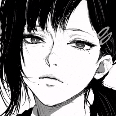 a black and white drawing of a woman 's face