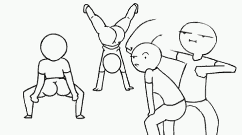 a black and white drawing of a group of people dancing