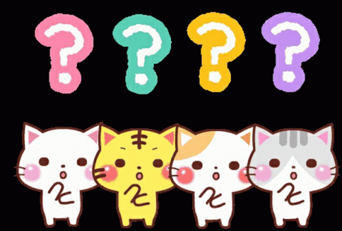 Cat Sticker Line Sticker GIF - Cat Sticker Line Sticker Question Mark GIFs