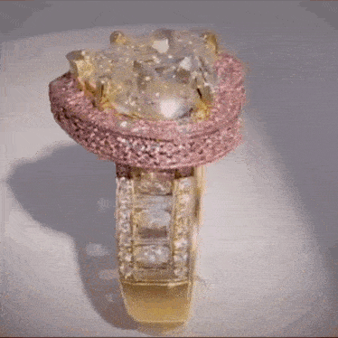 a ring with a large diamond in the center