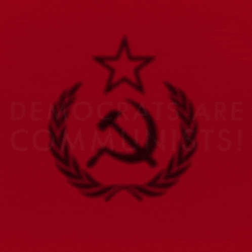a red background with the words democrats are communists on it