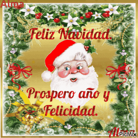 a christmas card that says feliz navidad prospero ano y felicidad on it