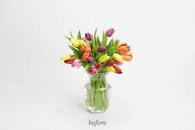 a bouquet of flowers in a glass vase with the word bugfiere written below it