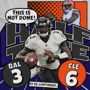 a ravens football player is holding a football and says this is not done