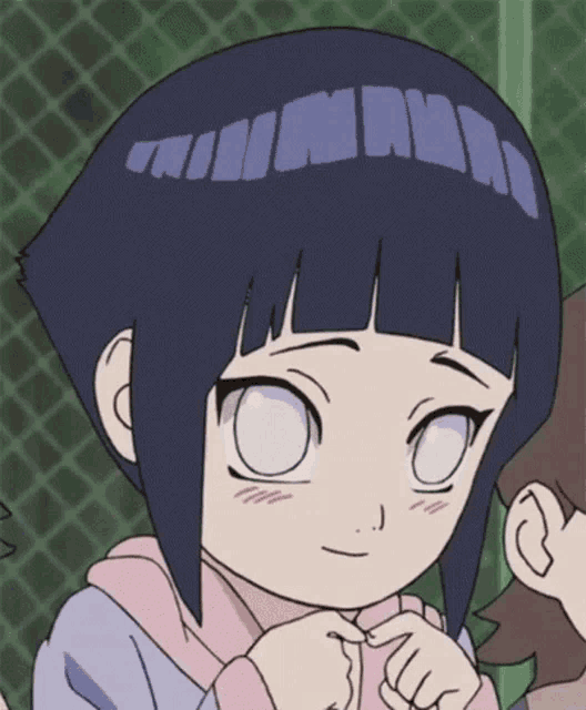 a close up of a cartoon girl with a purple haircut
