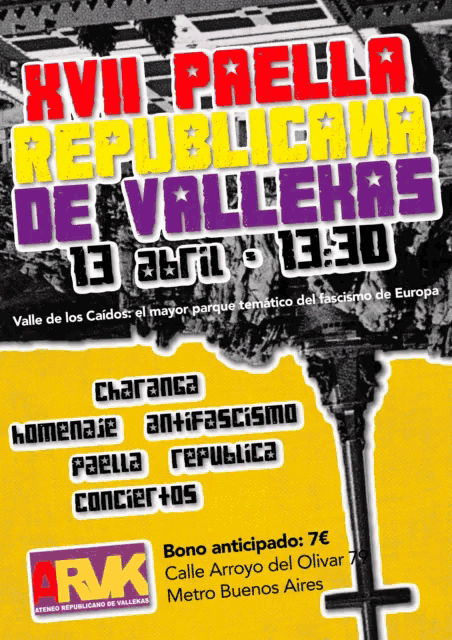 a poster for a paella republicana de vallekas
