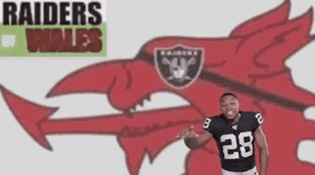 a man in a raiders of wales jersey
