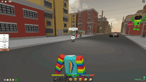 a screenshot of a video game shows a stop sign