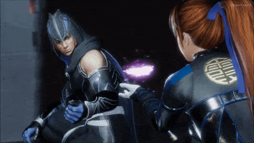 a screenshot of a video game shows a man and a woman talking to each other