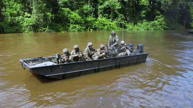 a military boat with the number 1 on the side