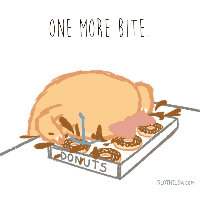 a cartoon of a dog eating a box of donuts
