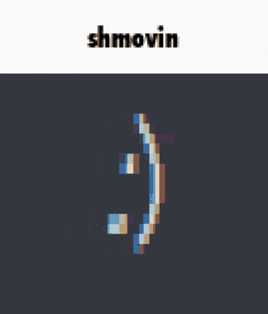 a pixelated image of a smiley face with the word shmovin below it