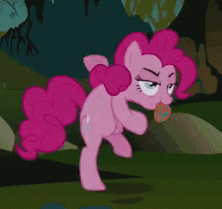 pinkie pie from my little pony is holding an easter egg