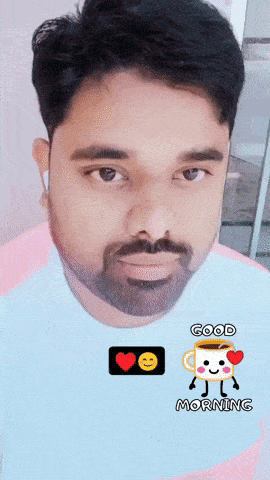 a man with a beard is wearing a white shirt that says good morning