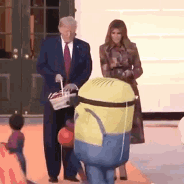 Trump Halloween Candy GIF - Trump Halloween Candy Minion GIFs