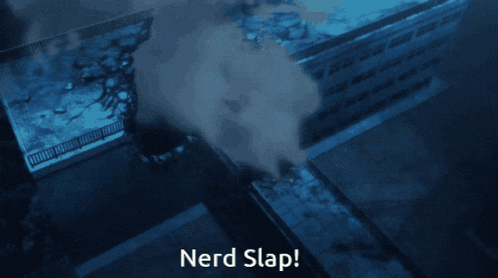 a nerd slap is being thrown by a cartoon character