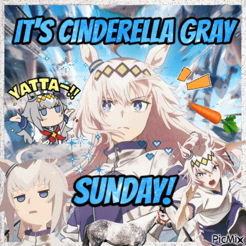 a cinderella gray sunday greeting card with a horse