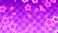 pink stars are flying on a purple checkered background