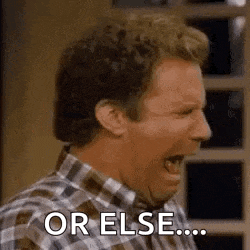 a man in a plaid shirt is making a funny face and screaming .