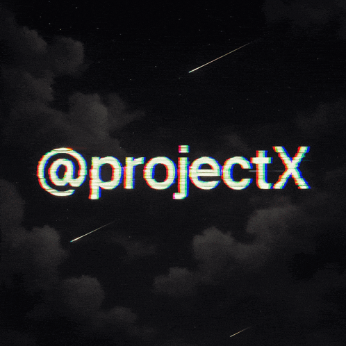 the word projectx is displayed on a dark background
