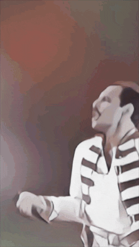 a drawing of a man in a white and black striped uniform