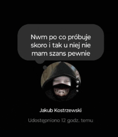 a black background with a speech bubble and a picture of a man