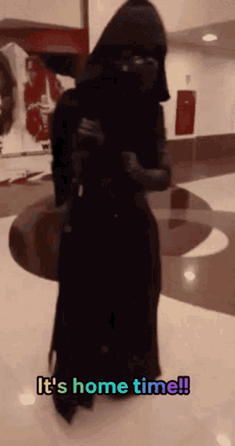 a person in a costume that says " it 's home time "