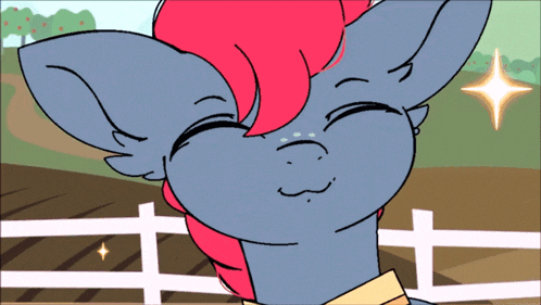 a drawing of a pony with a red mane smiling