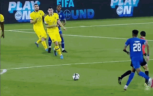 a soccer player with the number 28 on his shirt