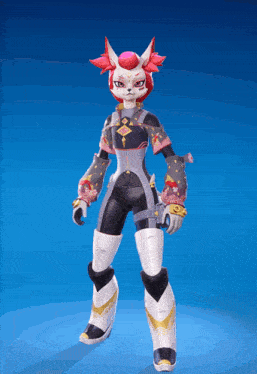 a cartoon character with a fox 's head and red hair