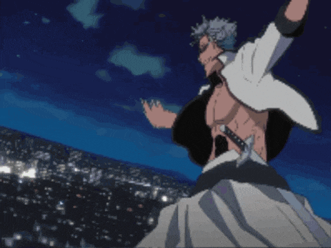 a man without a shirt is standing in front of a city