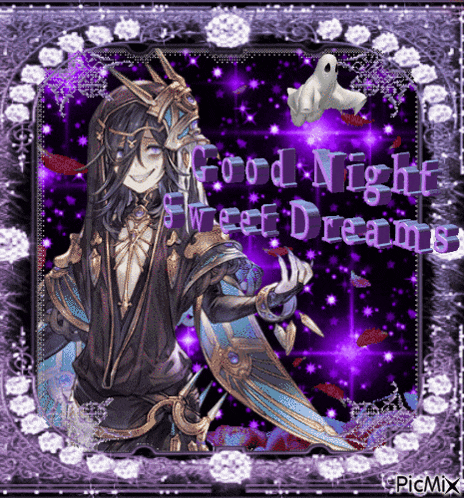 a picture of a man with the words good night sweet dreams written on it