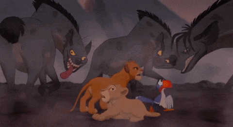 a group of cartoon characters including a lion and a bird